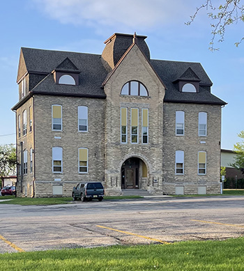 Photo of the Stoughton 1892 High School taken in 2022